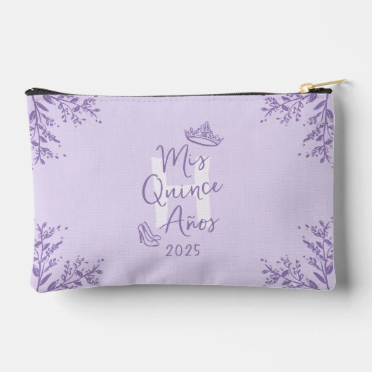 Niedlich Monogram Lavender Mis Quince Anos Zubehörtasche (Rückseite)