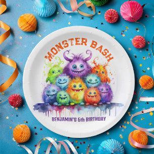 Niedlich Monsters Kindergeburtstag Party Paper Tel Pappteller