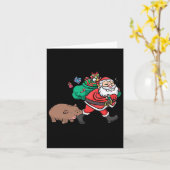 Niedlich Moo Deng & amp; Santa Ba Karte (Gelbe Blume)
