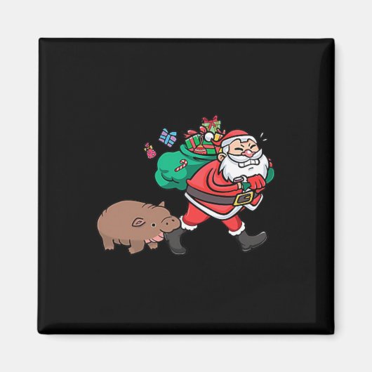 Niedlich Moo Deng & amp; Santa Ba Magnet (Vorne)