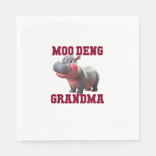 Niedlich MOO DENG GRANDMA Baby Hippo Granny Teache Serviette