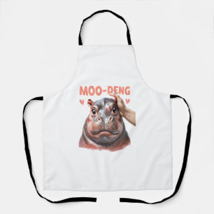 Niedlich Moo Deng T - Shirt Schürze