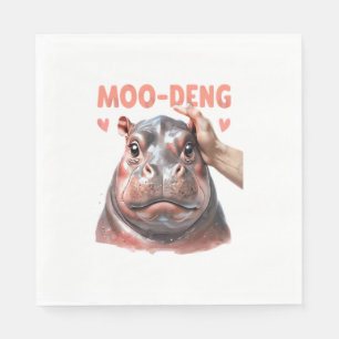 Niedlich Moo Deng T - Shirt Serviette
