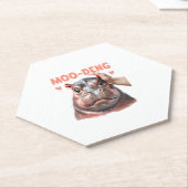 Niedlich Moo Deng T - Shirt Untersetzer (angewinkelt)