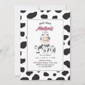 Niedlich Moo Moo Ich bin zwei Kuh Print Farm Gebur Einladung (Vorderseite)