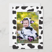 Niedlich Moo Moo Ich bin zwei Kuh Print Farm Gebur Einladung (Rückseite)