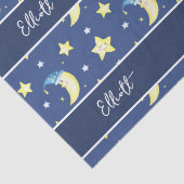 Niedlich Moon and Stars Muster Blue Baby Dusche Seidenpapier (Detail)