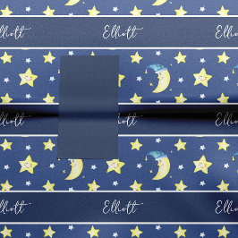 Niedlich Moon and Stars Muster Blue Baby Dusche Seidenpapier