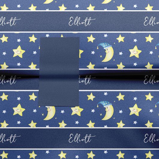 Niedlich Moon and Stars Muster Blue Baby Dusche Seidenpapier
