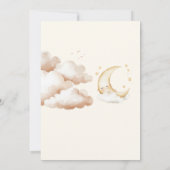 Niedlich Moon Boho Babydusche Einladung (Rückseite)
