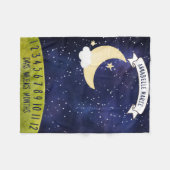 Niedlich Moon in Night Sky Baby Milestone Fleecedecke (Vorderseite (Horizontal))