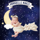 Niedlich Moon in Night Sky Baby Milestone Fleecedecke