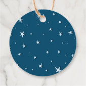 Niedlich Moon & Stars Dark Blue Danke Baby Dusche Geschenkanhänger (Rückseite)