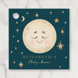 Niedlich Moon und Star Navy Babydusche Geschenkanhänger
