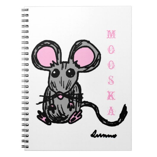 Niedlich Mooska Mouse Notebook Notizblock (Vorderseite)
