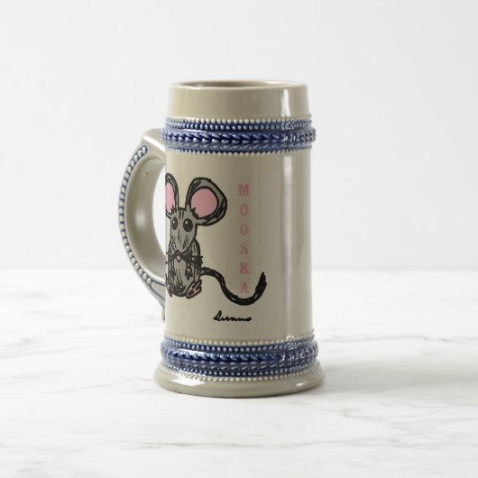 Niedlich Mooska Mouse Stein Bierglas (Vorderseite Links)