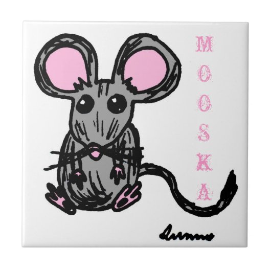 Niedlich Mooska Mouse Tile Fliese (Vorderseite)