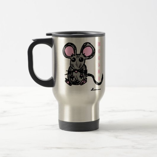 Niedlich Mooska Mouse Travel Mug Reisebecher (Links)
