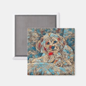 Niedlich Morkie Magnet von Kupfer (Vorderseite/Rückseite)
