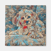 Niedlich Morkie Magnet von Kupfer (Vorne)