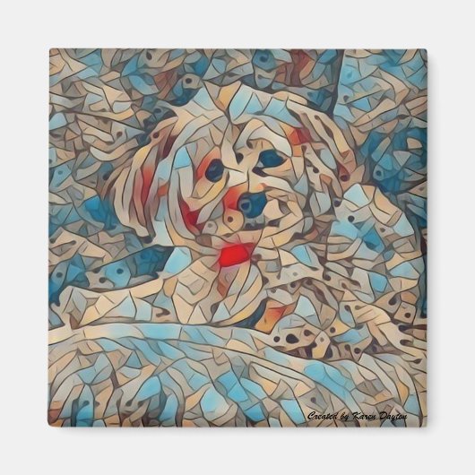 Niedlich Morkie Magnet von Kupfer (Vorne)