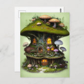 Niedlich Mossy Mushroom Fairy House Postkarte (Vorne/Hinten)
