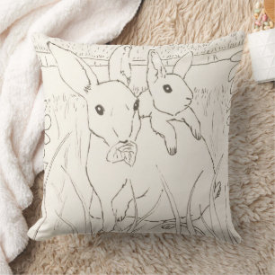 Niedlich Mother Baby Bunny Rabbits Kissen