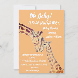 Niedlich Mother Baby Giraffe Safari Boho Animals I Einladung