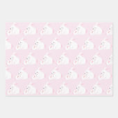 Niedlich Mother & Baby Girl Bunny | Rosa Geschenkpapier Set (Vorderseite)