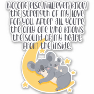 Niedlich Mother Baby Koala Bears Inspiration Zitat Aufkleber