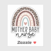 Niedlich Mother Baby Nurse Leopard Rainbow Aufkleber (Blatt)
