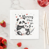 Niedlich Mother Baby Panda Serviette (Beispiel)