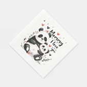 Niedlich Mother Baby Panda Serviette (Ecke)