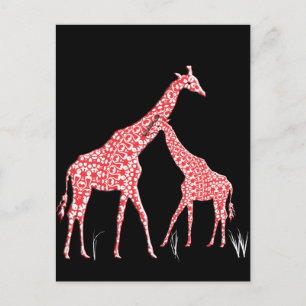 Niedlich Mother Baby Whimsical Pattern Giraffe Ora Postkarte