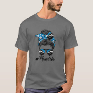 Niedlich Mother Day Messy Bun Hockey Mama Mommy Wo T-Shirt