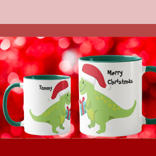 Niedlich Mother T-Rex gibt ihrem Baby Weihnachtsge Tasse