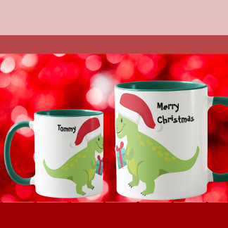 Niedlich Mother T-Rex gibt ihrem Baby Weihnachtsge Tasse