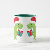 Niedlich Mother T-Rex gibt ihrem Baby Weihnachtsge Tasse (Zentrum)