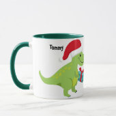 Niedlich Mother T-Rex gibt ihrem Baby Weihnachtsge Tasse (Links)