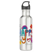 Niedlich Motivierend sein, glücklich sein, wenn Si Edelstahlflasche (Vorderseite)