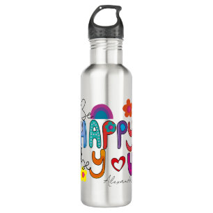 Niedlich Motivierend sein, glücklich sein, wenn Si Edelstahlflasche