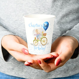 Niedlich Mouse Animal Bicycle Boy 1. Geburtstag Pa Pappbecher