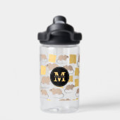 Niedlich Mouse Rodent Eating Cheese Pattern School Trinkflasche (Rückseite)