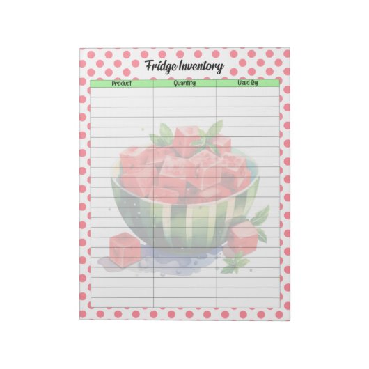 Niedlich Mouth Watermelon Kühlschrank Inventory Li Notizblock (Rotiert)