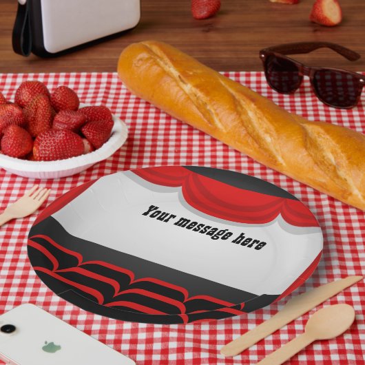 Niedlich Movie Theater Thema hinzufügen Nachricht  Pappteller (Picknick)