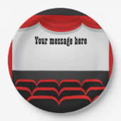 Niedlich Movie Theater Thema hinzufügen Nachricht Pappteller (Vorderseite)