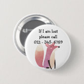 Niedlich Mr Fox, Kontakt für Kindernotfälle Button (Vorne & Hinten)