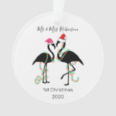 Niedlich Mr. & Mrs. | Flamingo | 1. Weihnachtsbaum Ornament (Vorderseite)