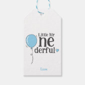 Niedlich Mr Onederful Blue Balloon Custom Geschenkanhänger (Vorderseite)