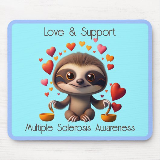 Niedlich MS Baby Sloth umgeben von ♥️ Mousepad (Vorne)